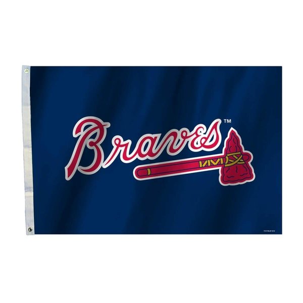 Fremont Die Consumer Products Inc Fremont Die 2324562015 2 x 3 ft. Atlanta Braves Flag 2324562015